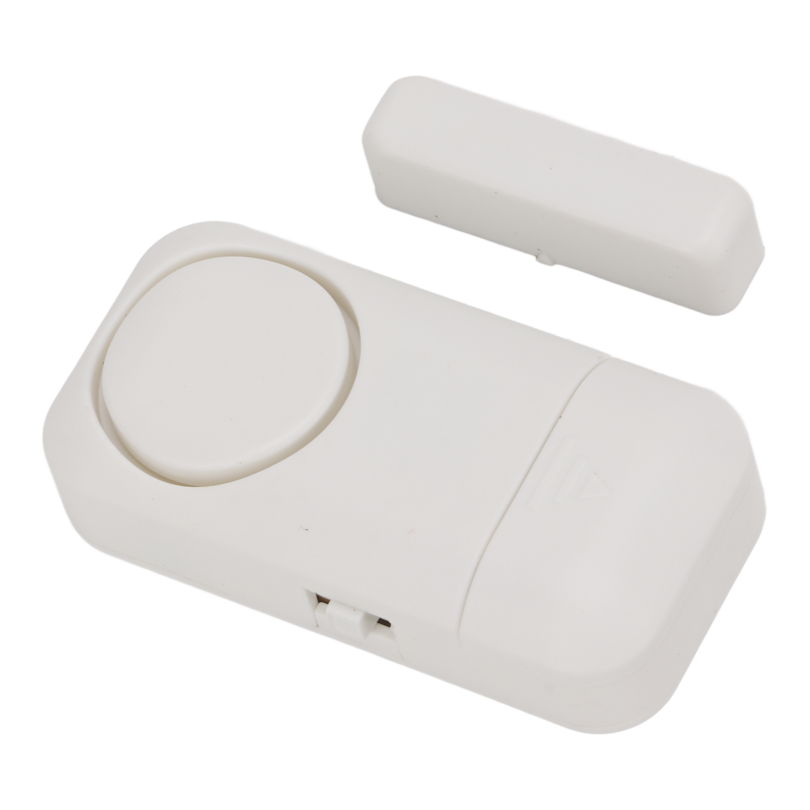 Ein weißer Alarm und ein Sensor zur Haussicherheit.