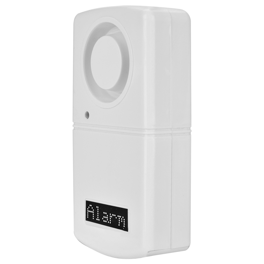 Ein weißer Alarm mit dem Wort 'Alarm' auf der Vorderseite.