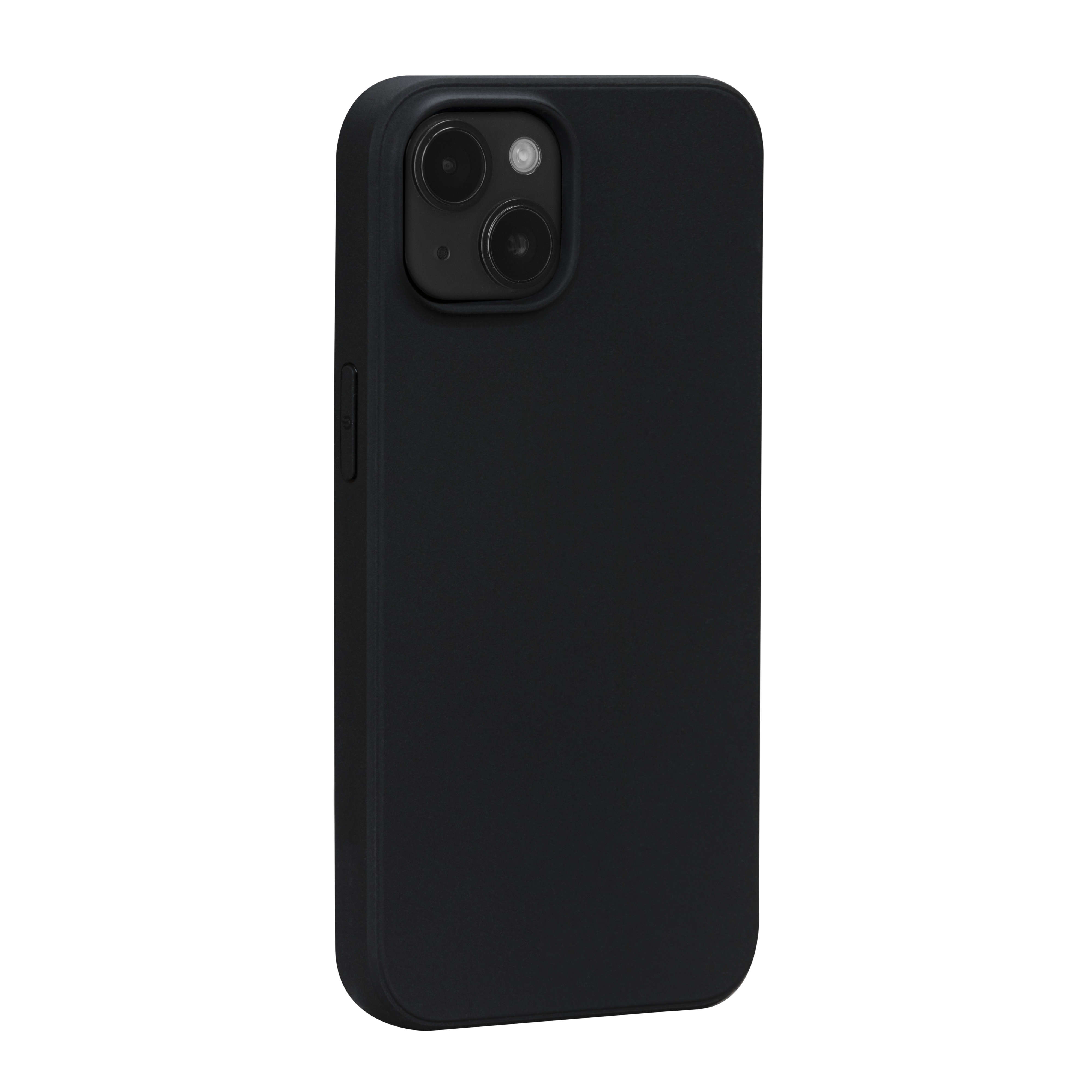 Coque de téléphone noire avec des lentilles de caméra. La coque est simple avec une découpe pour la caméra.