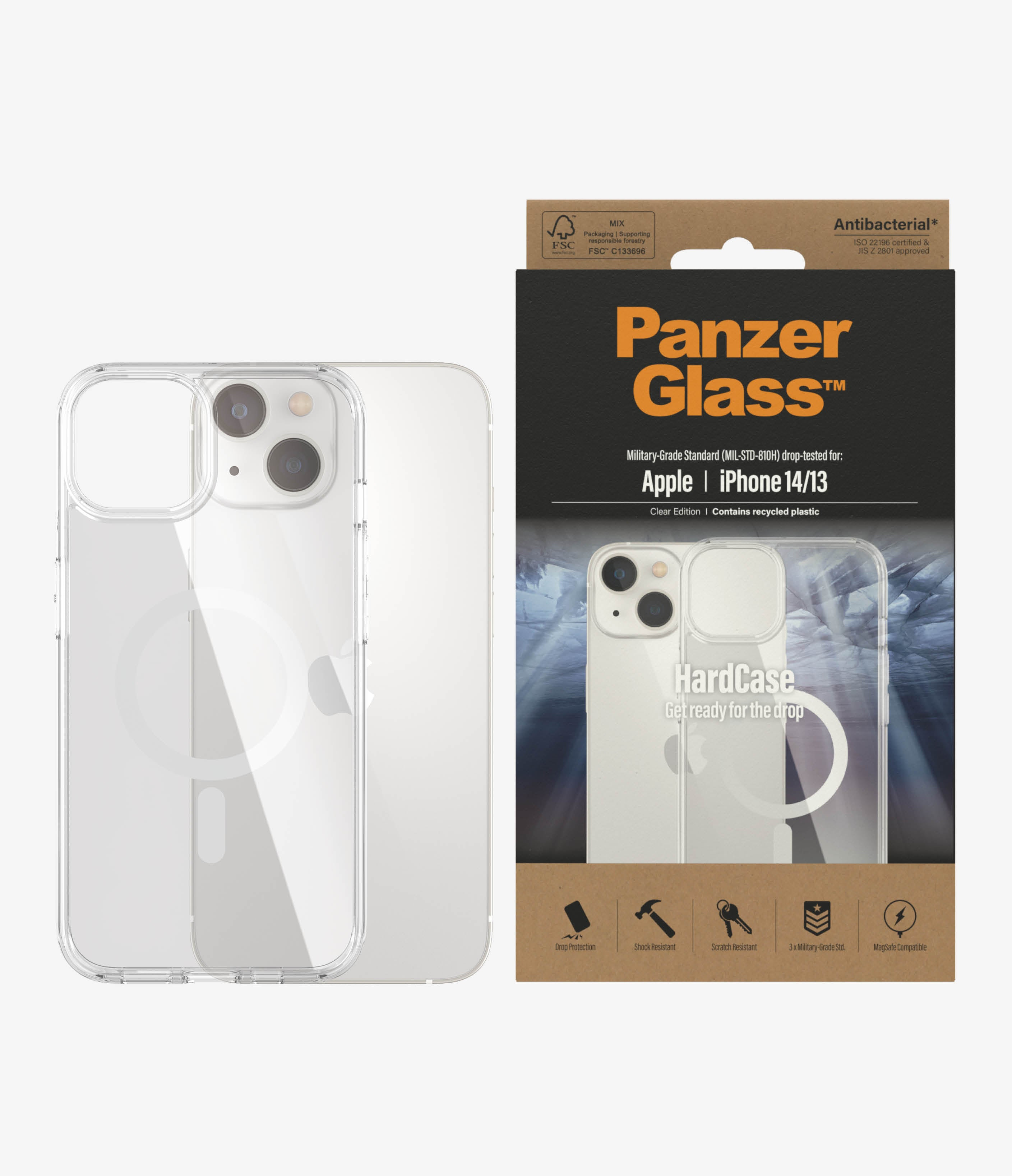 PANZERGLASS IPH14 HARD MAGSAFE COVER CLEAR, Backcover, Apple, iPhone 14 | iPhone 13, Transparent