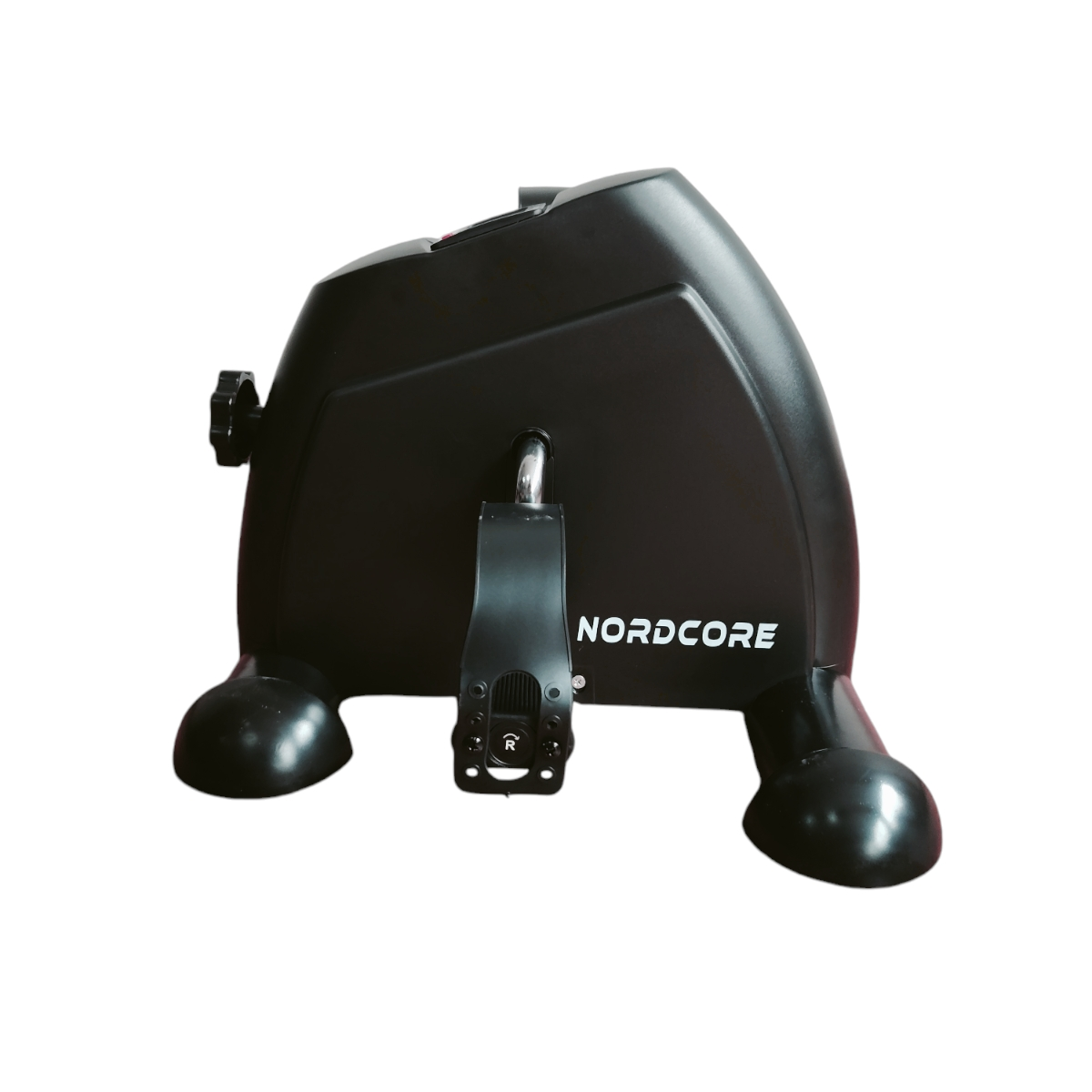 Czarny rower treningowy ze słowem NORDCORE na plecach, na białym tle.