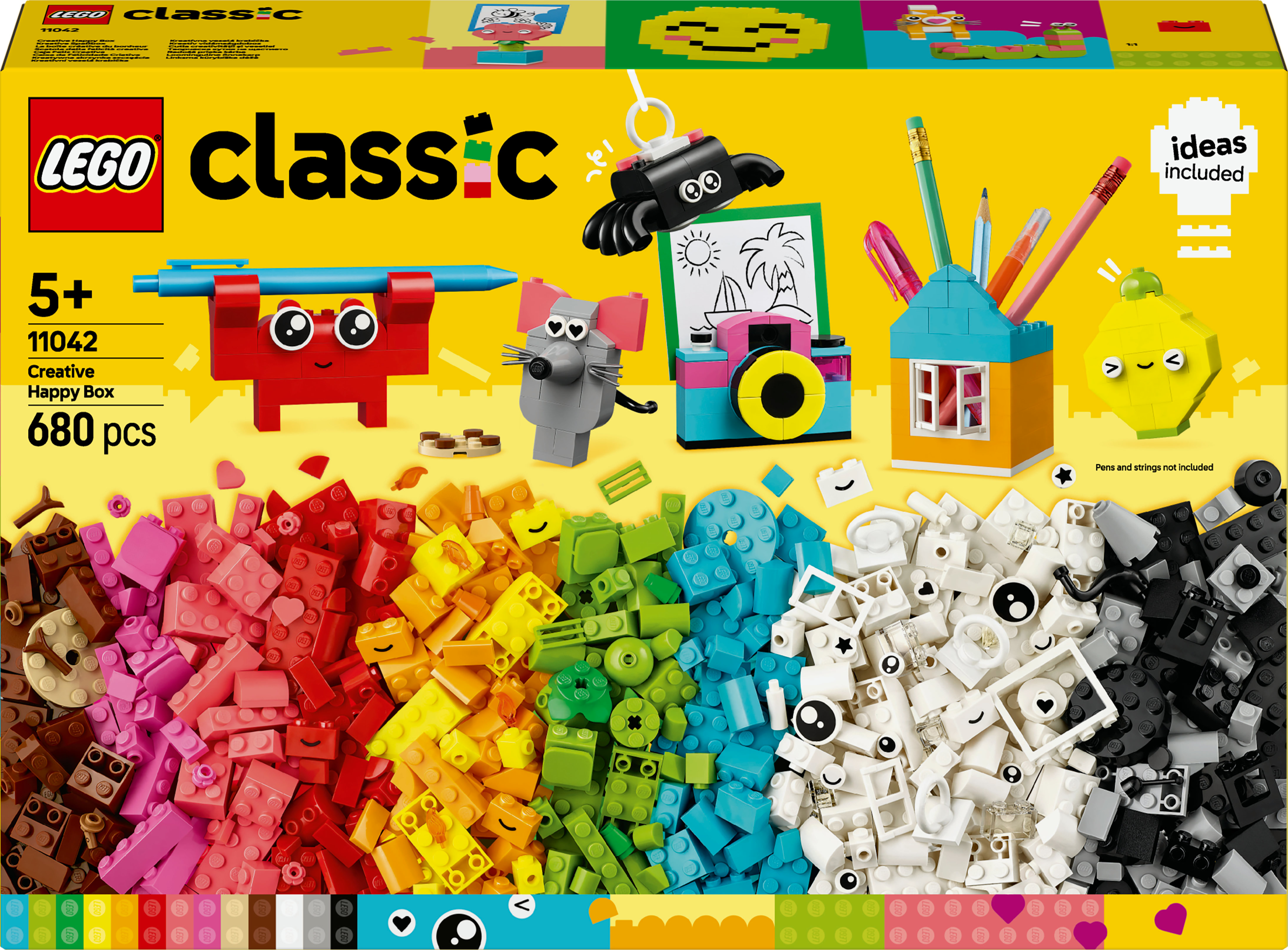 Set Lego Classic. La caja muestra una variedad de ladrillos coloridos y algunas figuras construidas.