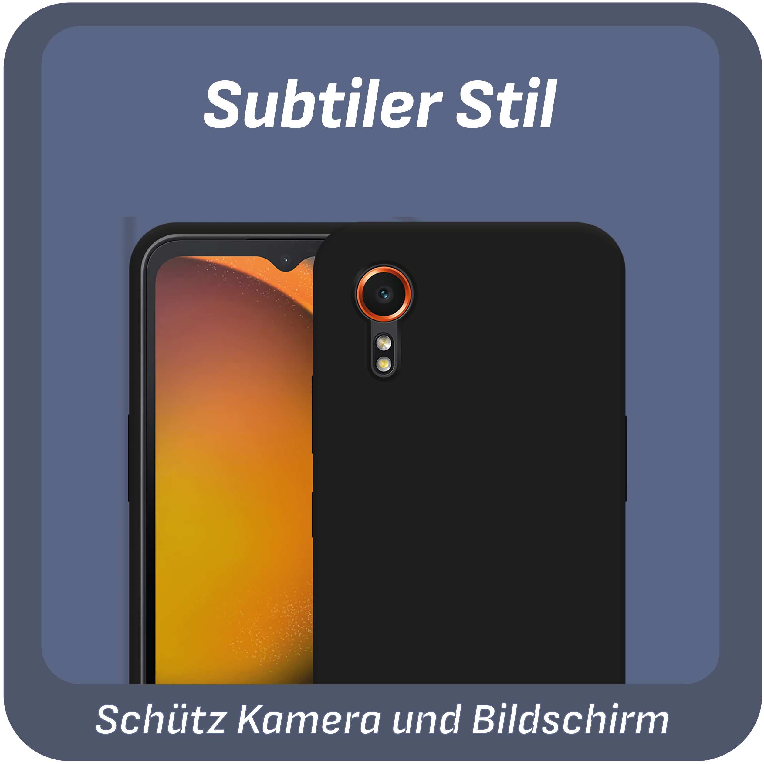 Schwarze Handyhülle mit Kameradesign.
