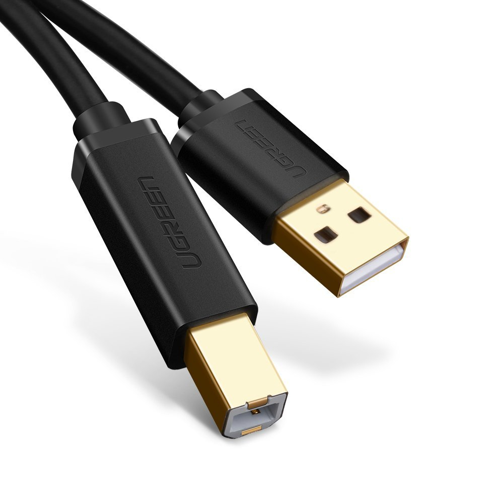 Czarny i złoty kabel USB z marką UGREEN.