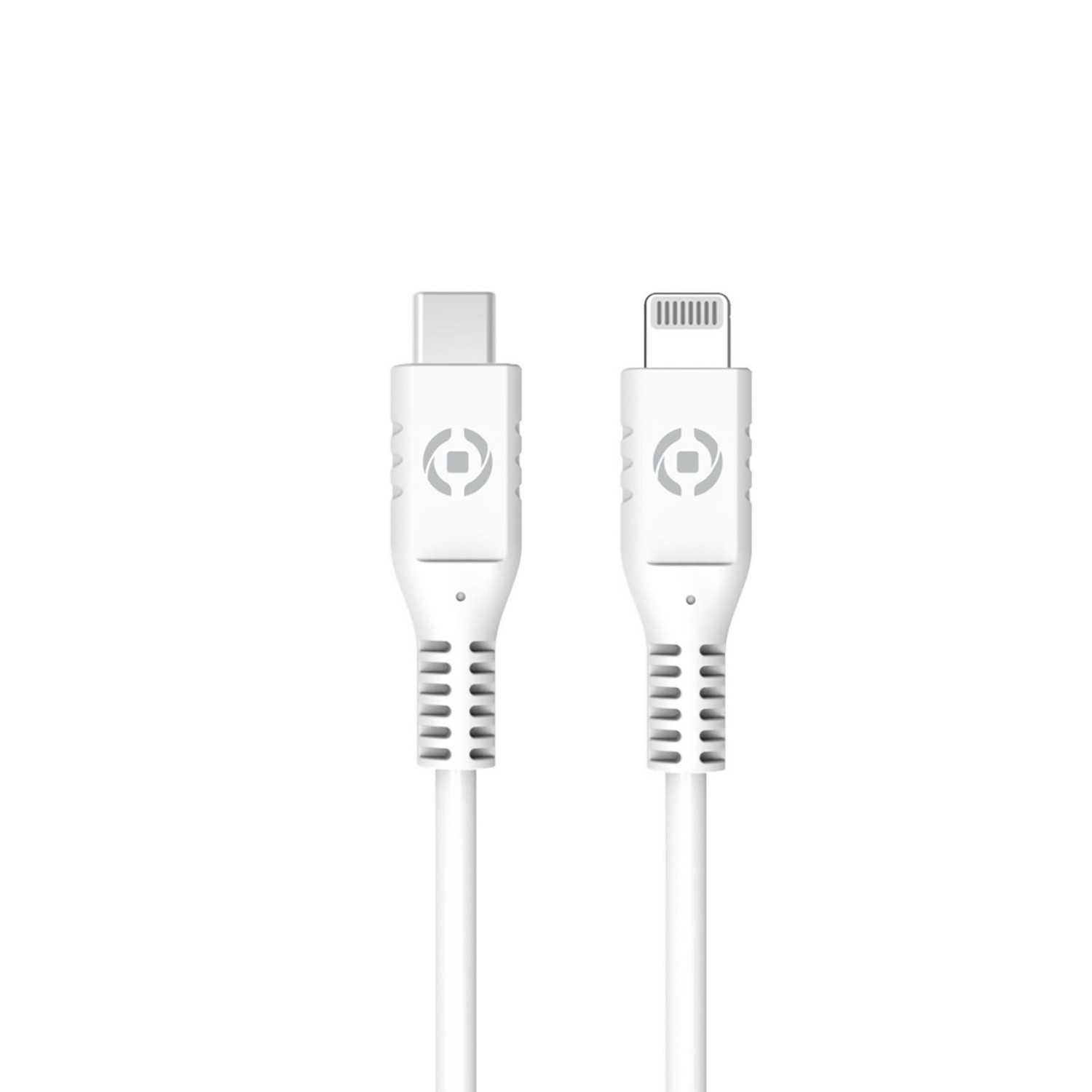 Cavo da USB-C a Lightning bianco.