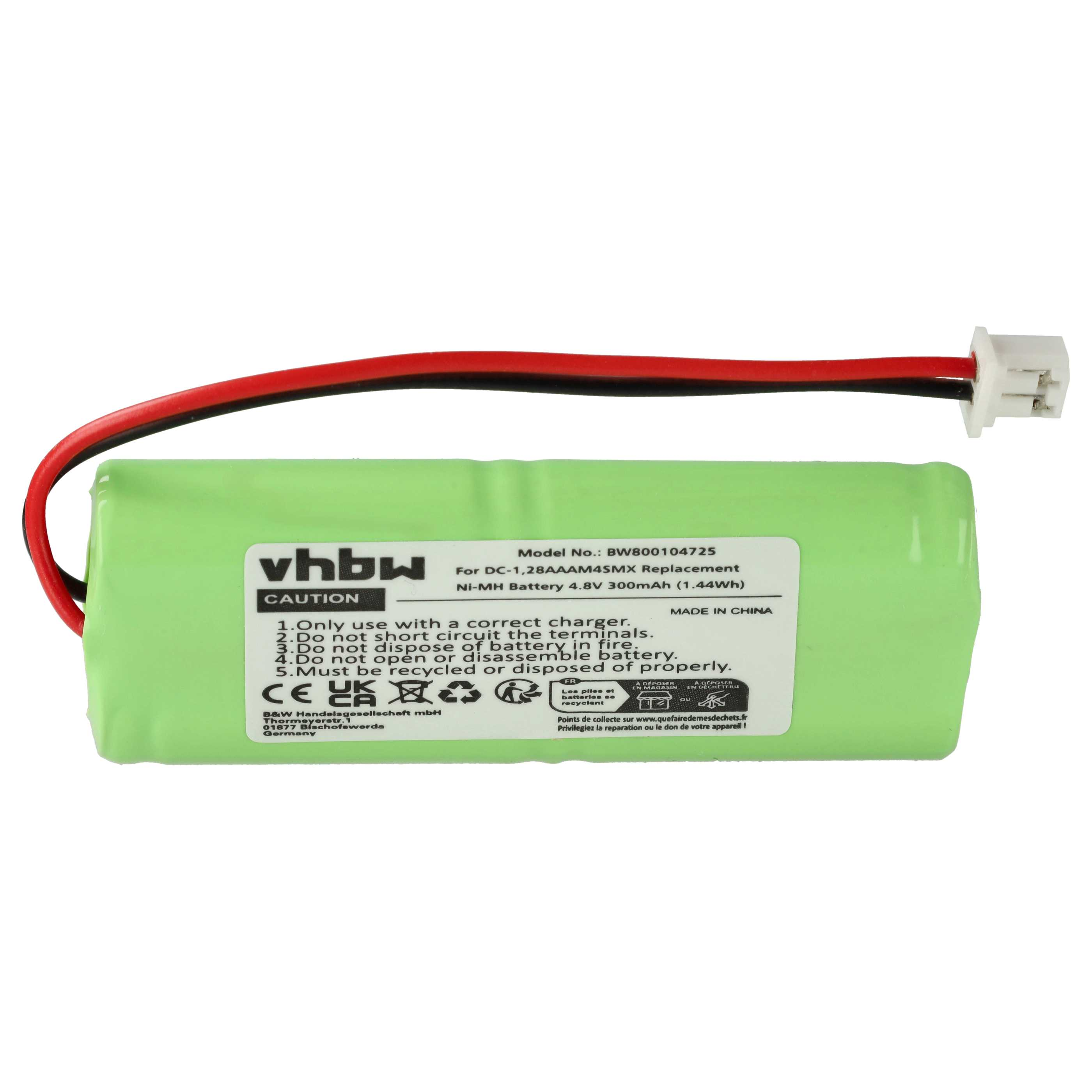 VHBW kompatibel mit NiMH Akku, NiMH, 4.8 Volt, 300  mAh