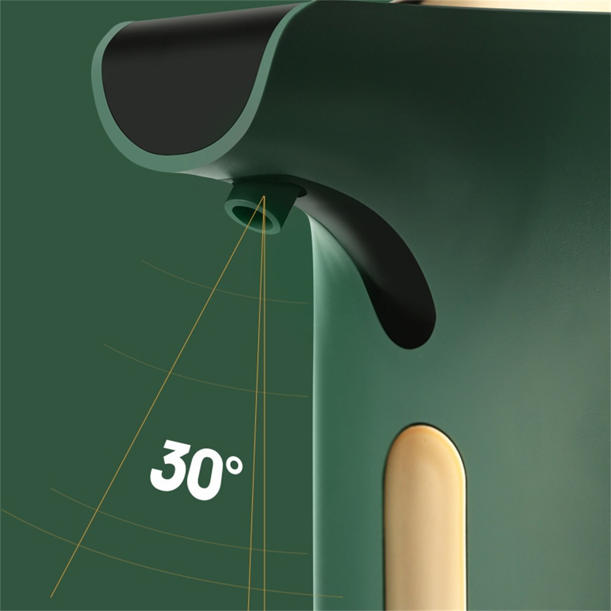 Grüner Spender mit Düse. Der Düsenwinkel ist mit 30° gekennzeichnet.