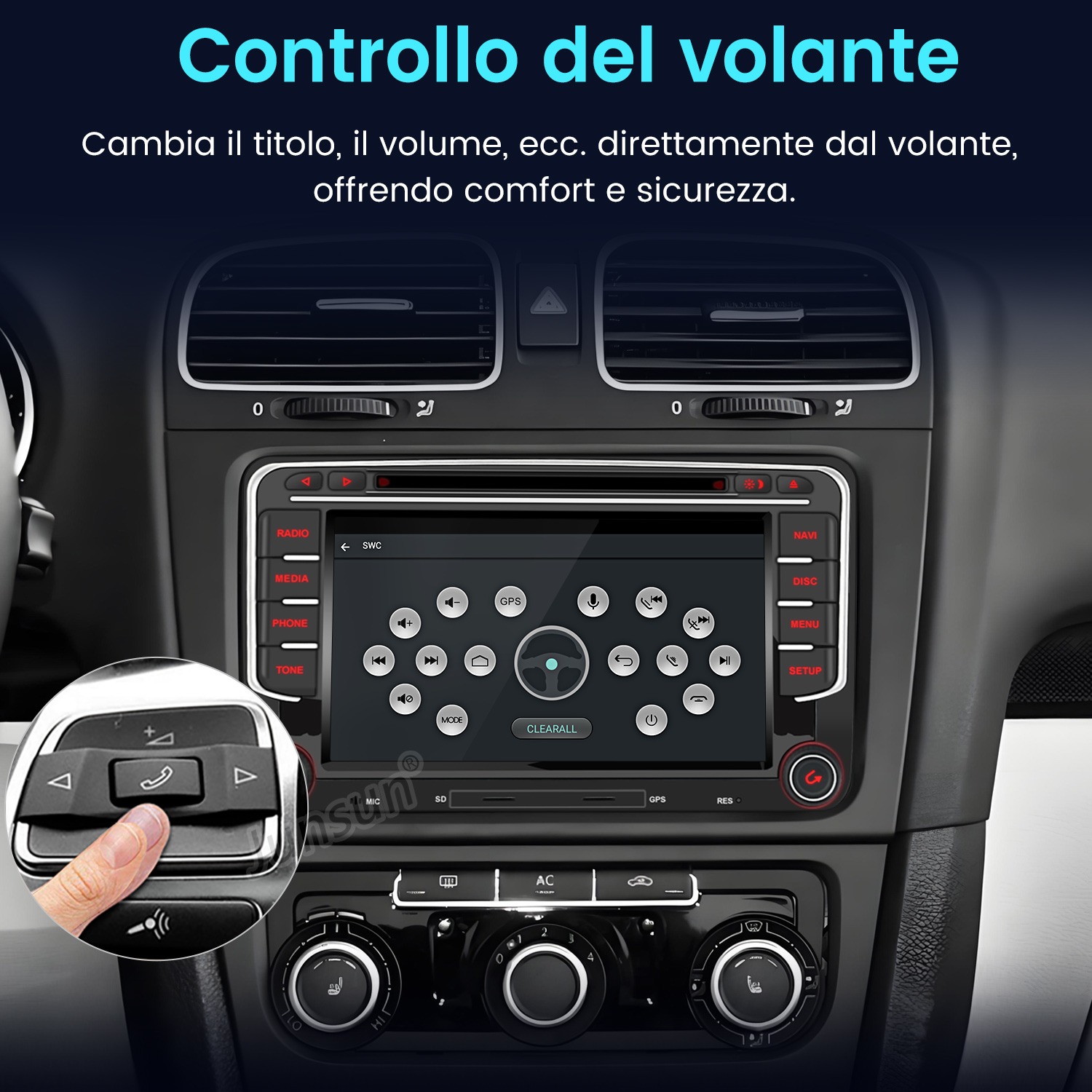 AUTORADIO CESTOVET VW GOLF 5 6 Passat Tiguan Touran Skoda Seat Android 15 4GB+64GB Carplay