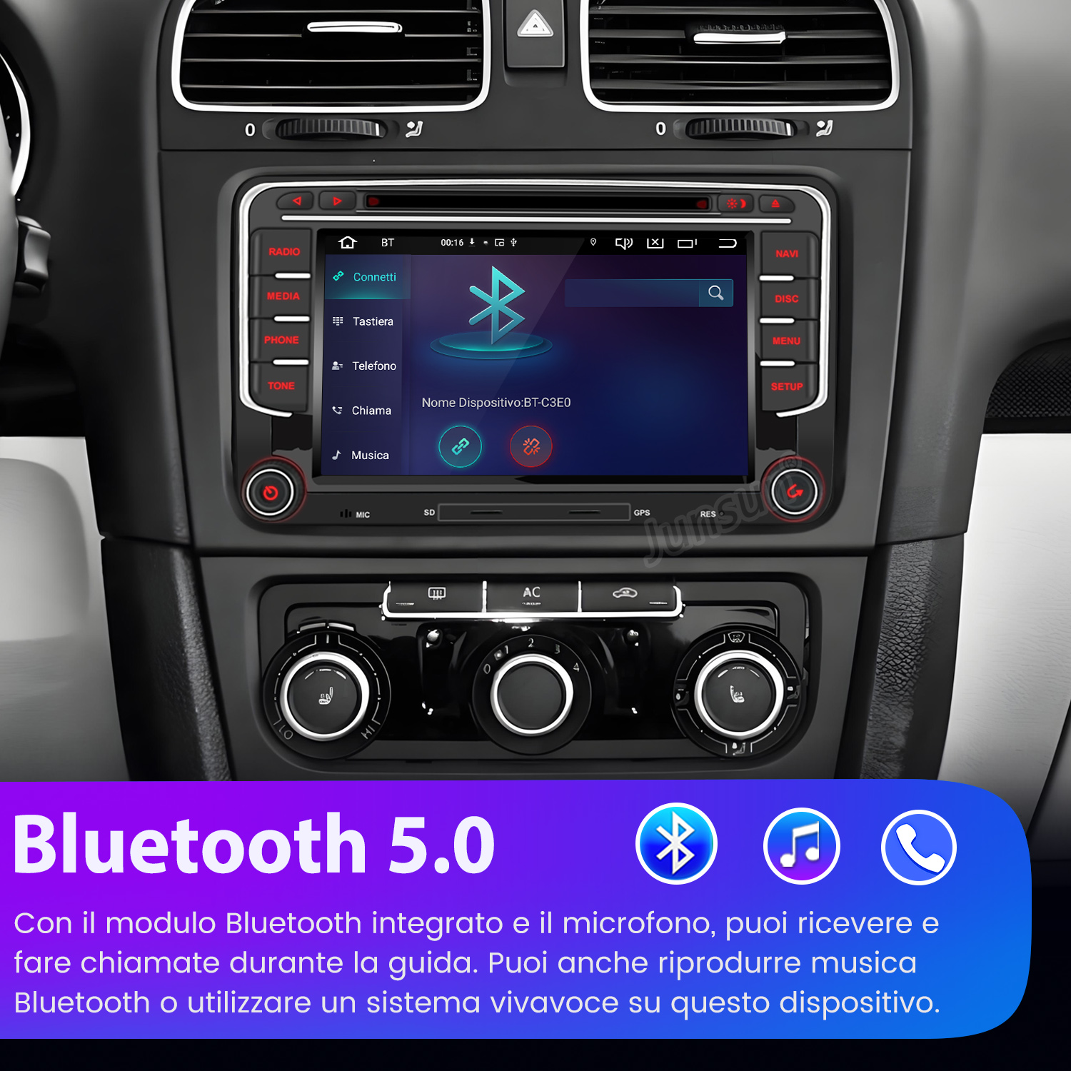 AUTORADIO CESTOVET VW GOLF 5 6 Passat Tiguan Touran Skoda Seat Android 15 4GB+64GB Carplay