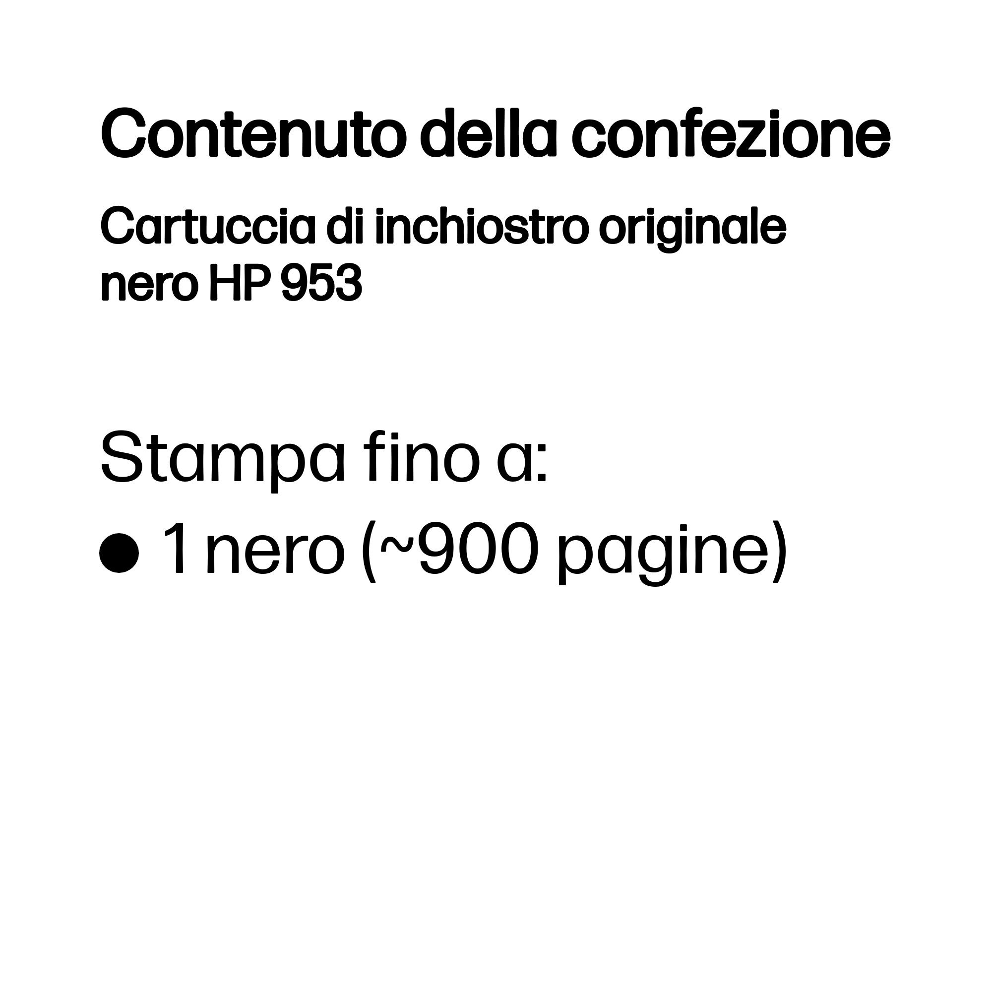 Contenu du paquet : cartouche d'encre noire HP 953. Imprime jusqu'à 900 pages.