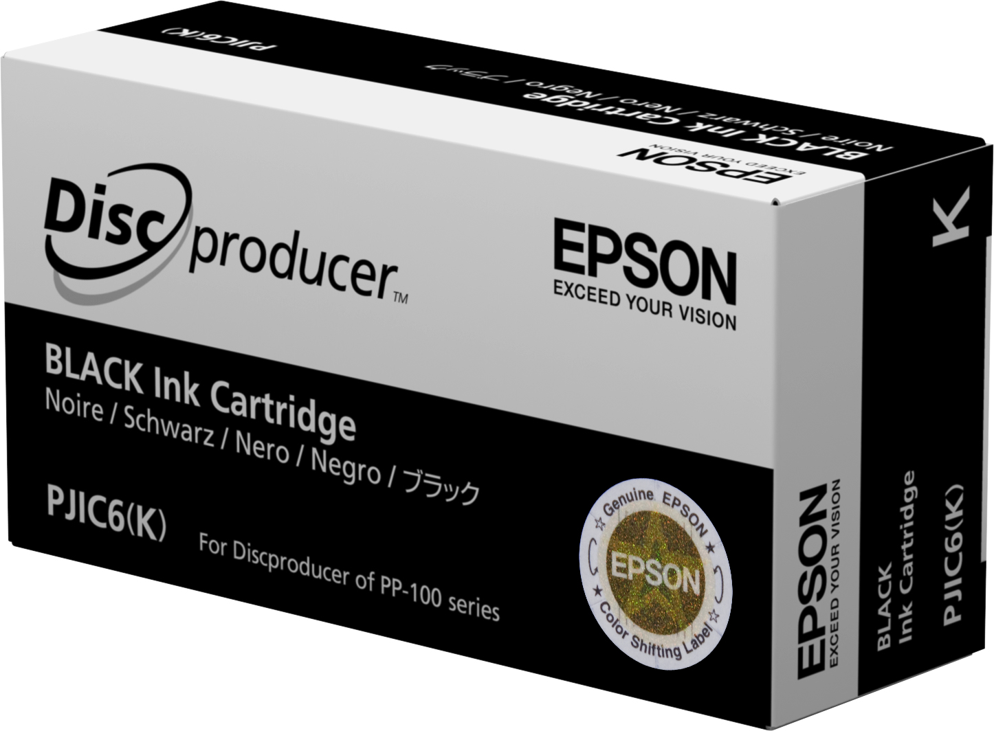Epson-Tintenpatronenbox mit Epson-Logo und Text, auf weißem Hintergrund.