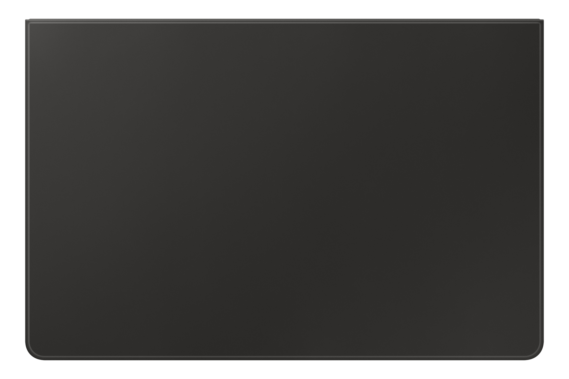 Una superficie rectangular negra con acabado mate.