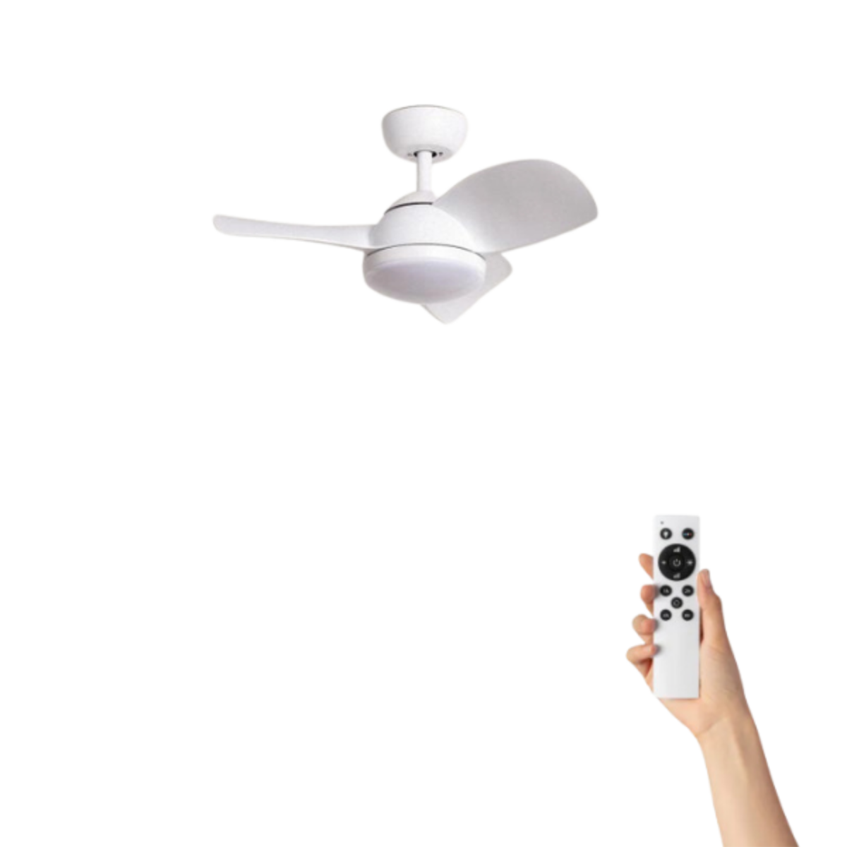 Un supporto per ventilatore da soffitto nero con una base cilindrica nera.