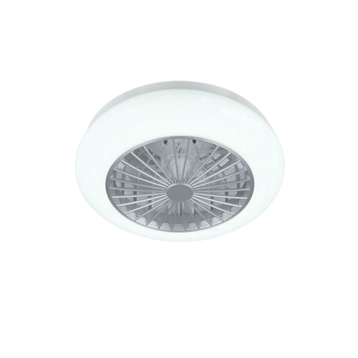 Luce da soffitto bianca con un ventilatore all'interno.