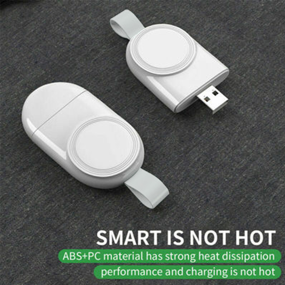 Zwei weiße Ladegeräte für Smartwatches. Eines hat USB, beide haben Ladeflächen.