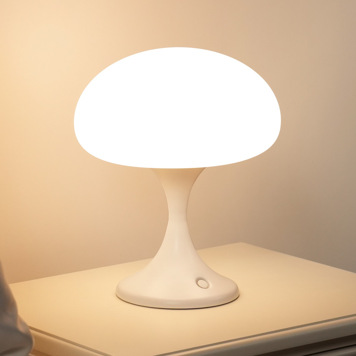 Every Pilzlampe S447033 01 Weiss Tischleuchte Innenleuchte Nachttischleuchte Warmweiss Neutral Kaltweiss