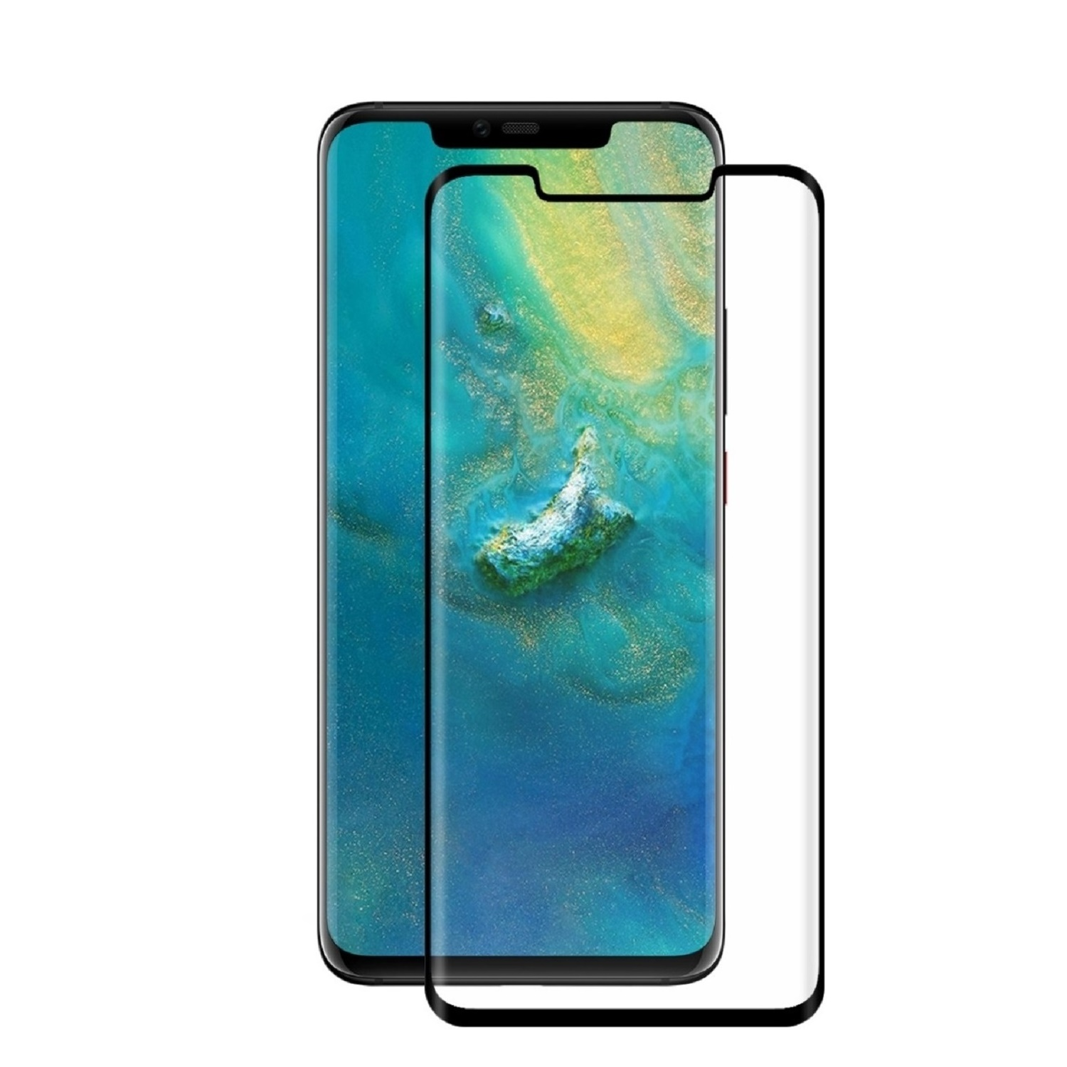 Telefon mit Displayschutzfolie. Das Telefon ist dunkel, mit einer aufgebrachten Displayschutzfolie.