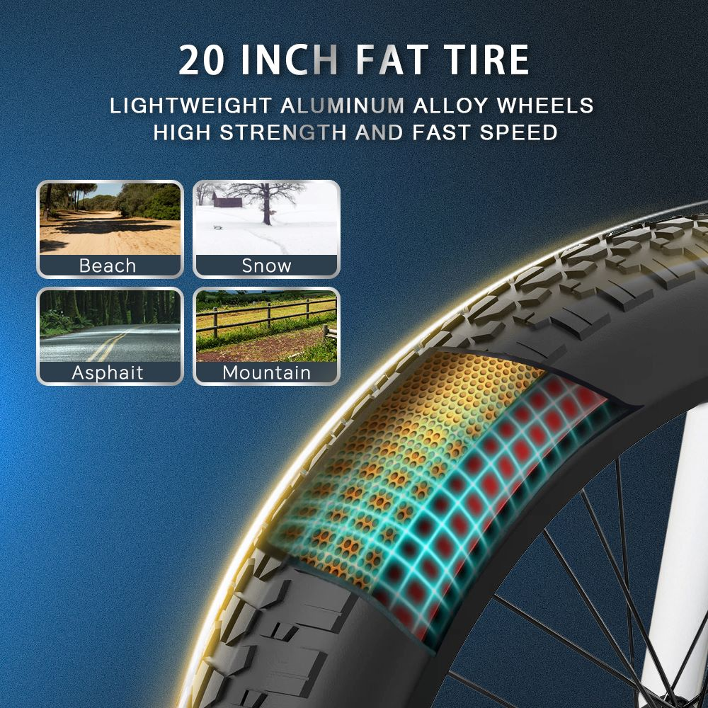 Una sezione trasversale di uno pneumatico per fat bike mostra il battistrada e la struttura interna.
