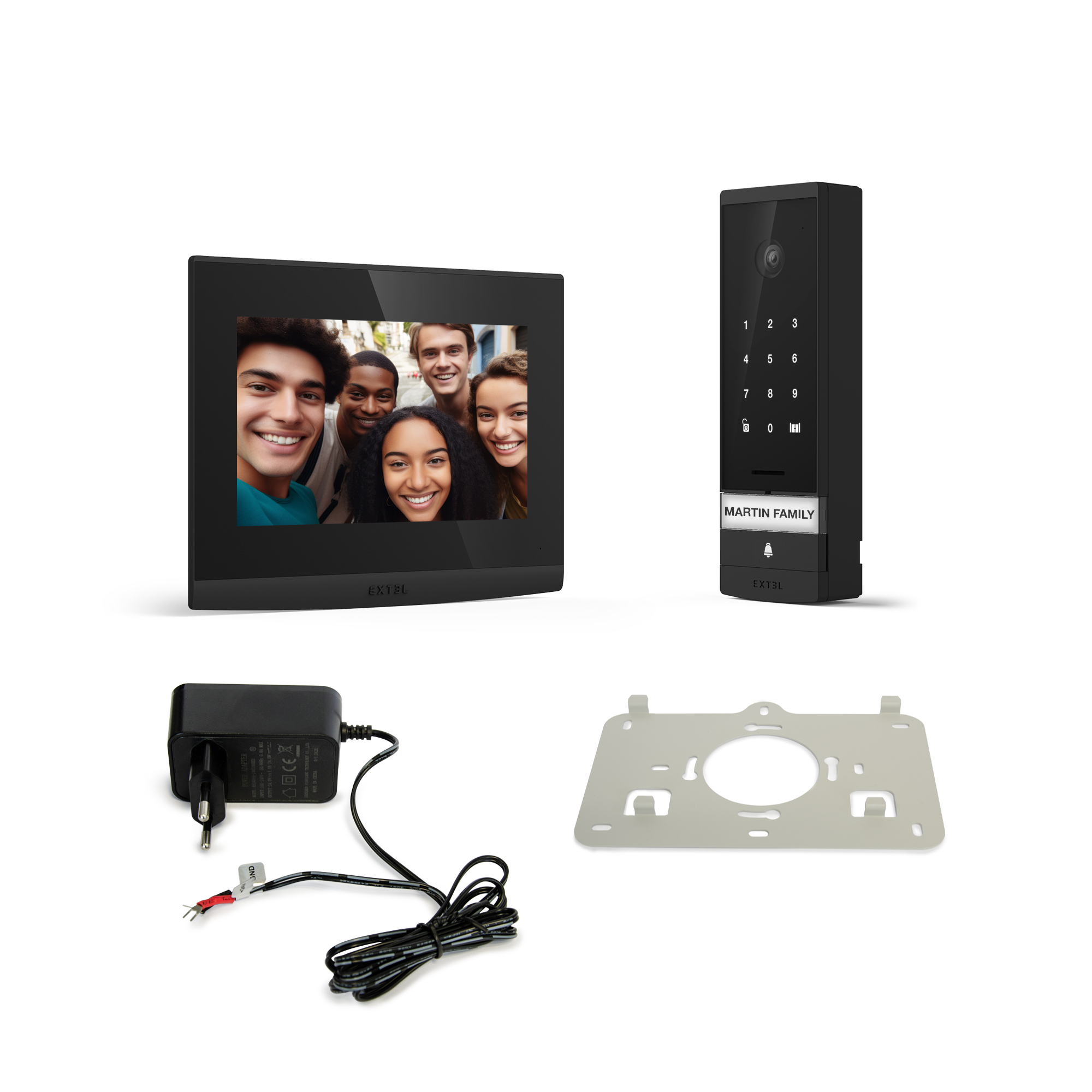 Sistema de entrada inteligente con pantalla y teclado.
