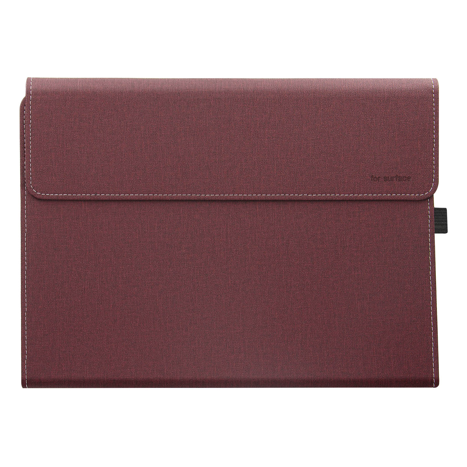 Una custodia per tablet chiusa, color marrone, con una superficie strutturata.