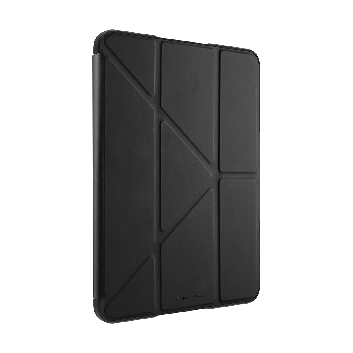 Custodia per tablet nera con design geometrico. Custodia pieghevole.