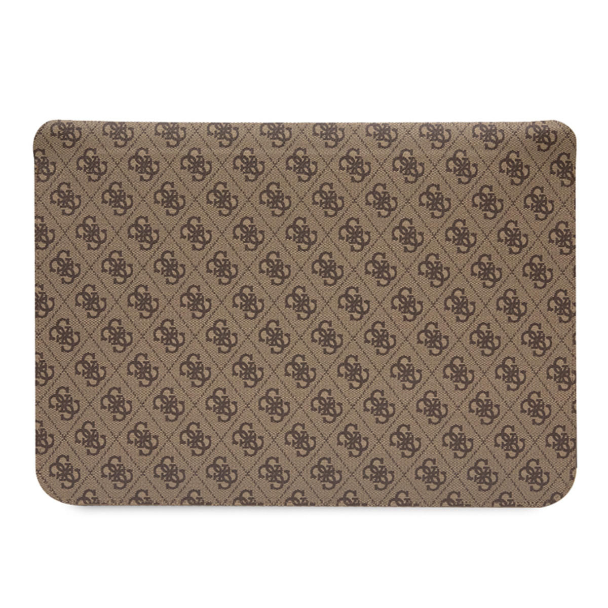 Custodia per laptop con un motivo marrone. Lo sfondo è bianco.