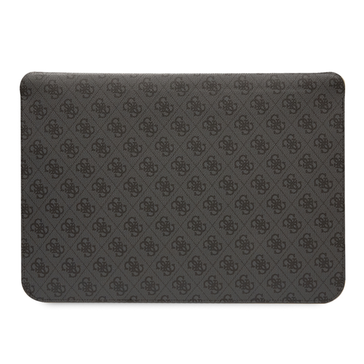 Custodia per laptop grigio scuro. Motivo con logo GUESS ripetuto su tutta la superficie.