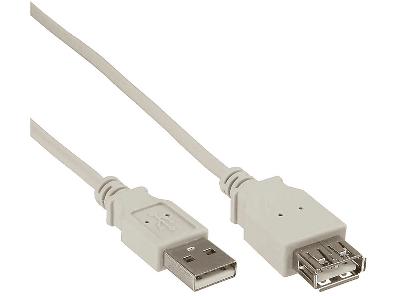 INLINE InLine® USB 2.0 Verlängerung, Stecker / Buchse, Typ A, beige, 0 ...