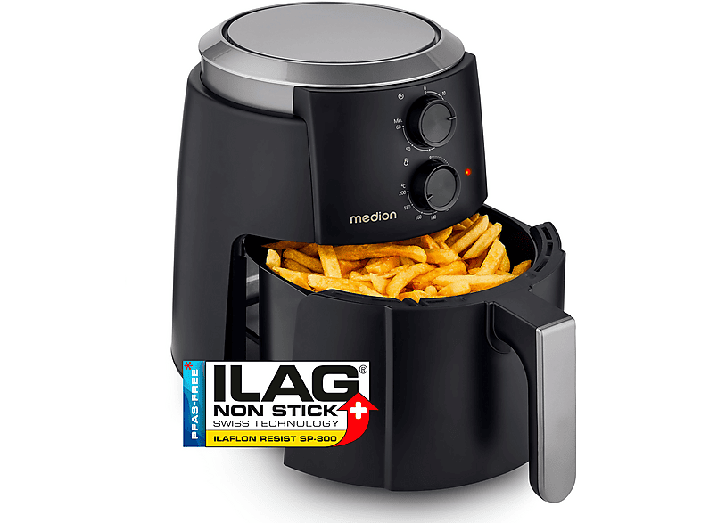 MEDION P30 L (MD 13020) Hot Air Fryer 1500 Watt schwarz