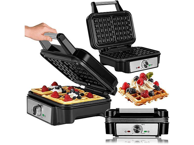 Zeegma Gofree Chef Wafelijzer Voor 2 Wafels 4x5 1200W Antiaanbaklaag Traploze Temperatuurregeling Led Indicator Diepe Groeven Thermo Geisoleerd Veelzijdig Gebruik Snel Opwarmen Makkelijk Schoonmaken 1733915462