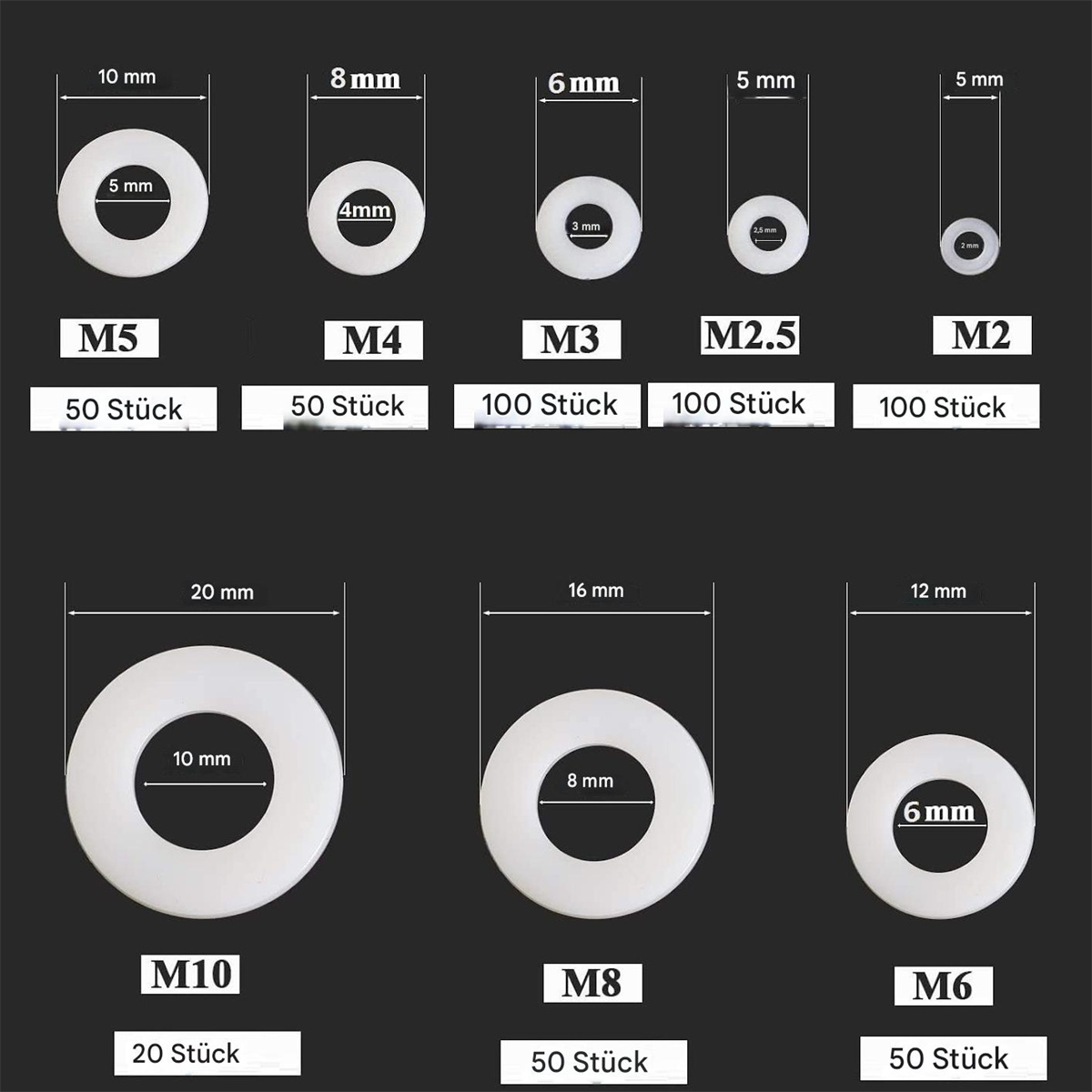Ctongrun-Flache Unterlegscheiben M10-M60 Schwarzes Lock -Stahl -Verriegelungsscheiben, Waschmaschinen, gute Korrosionsbeständigkeit(10pcs, M10