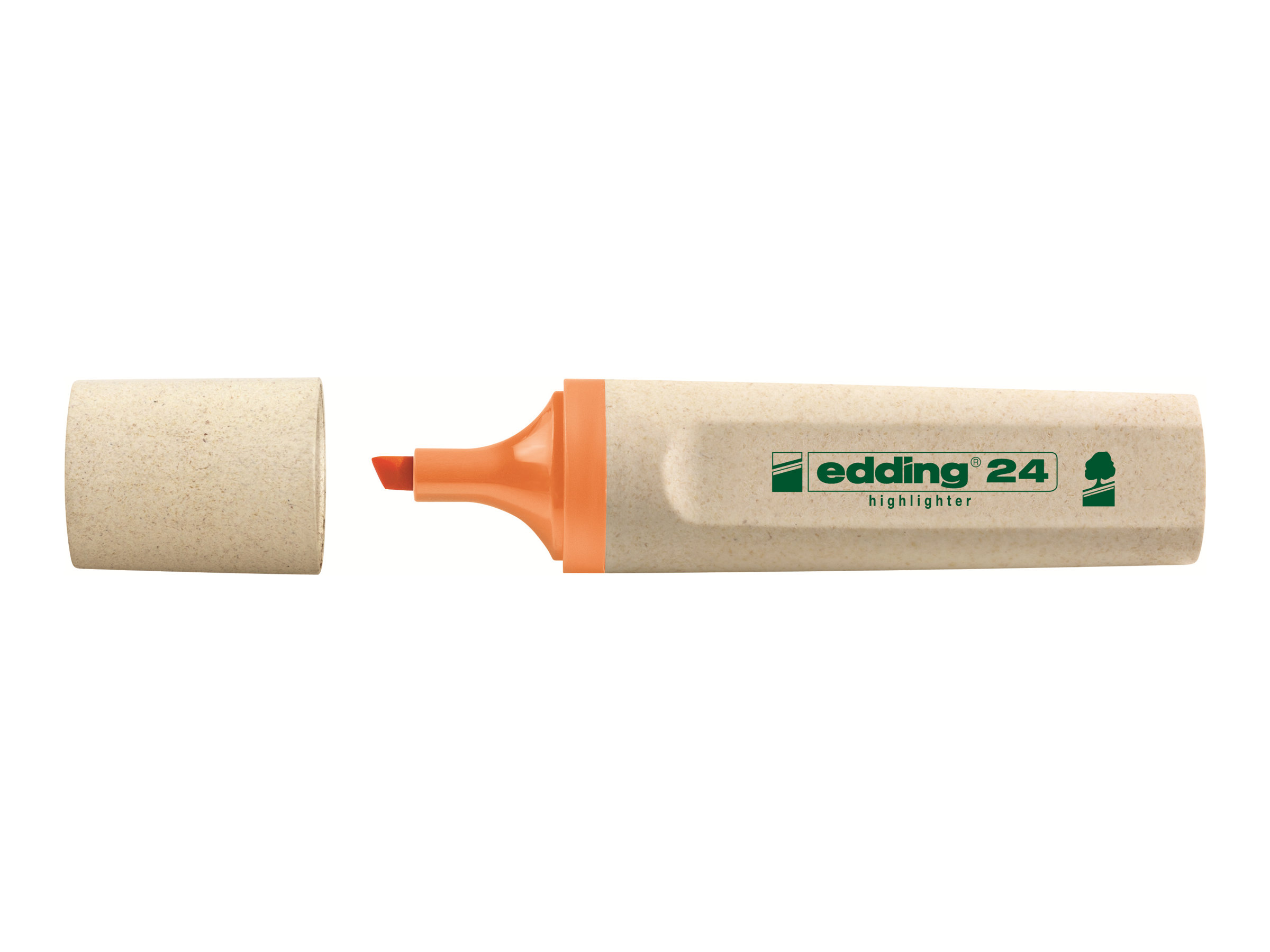 Evidenziatore Edding 24 arancione senza cappuccio.
