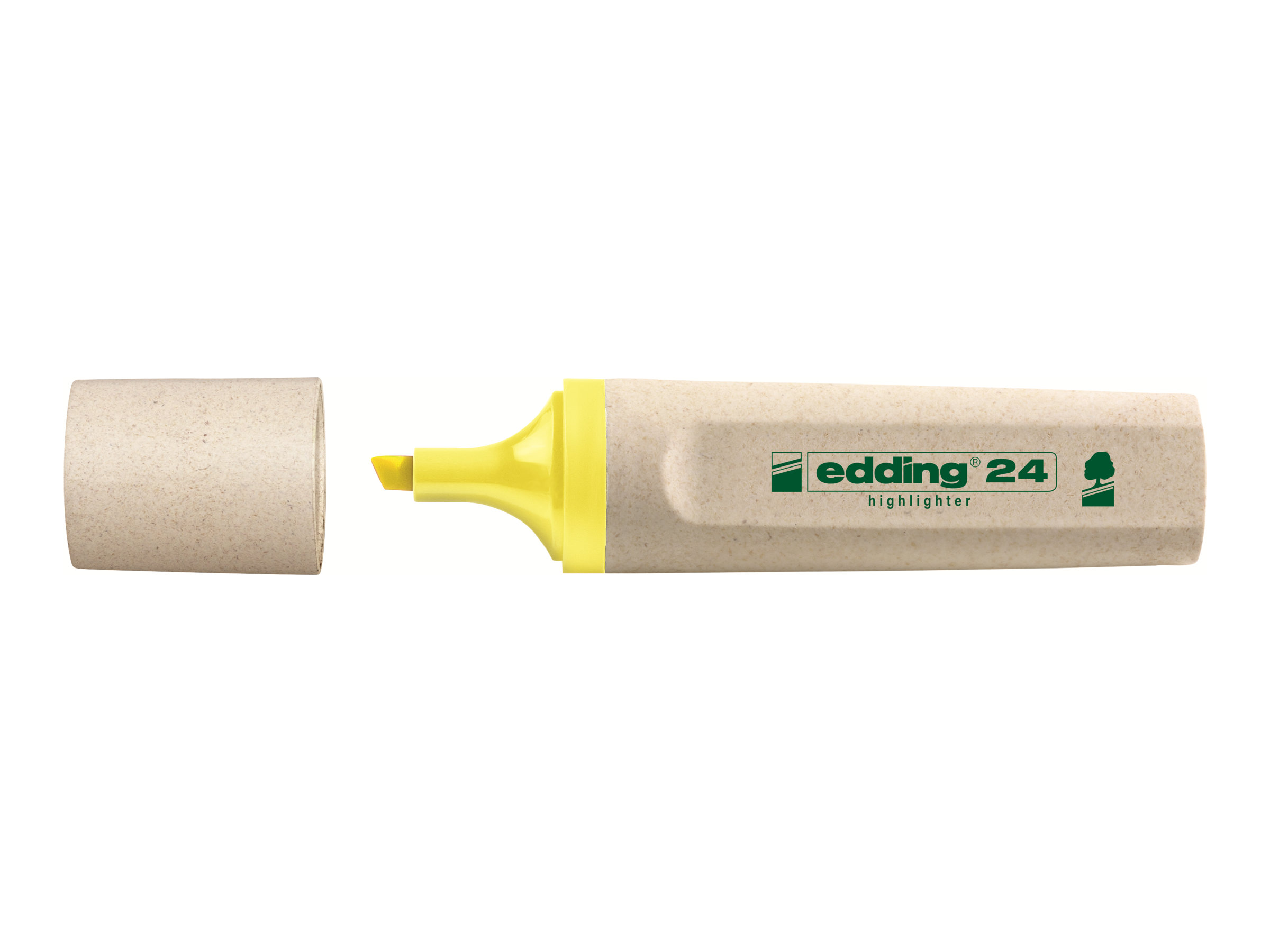 Evidenziatore Edding 24 giallo senza cappuccio.