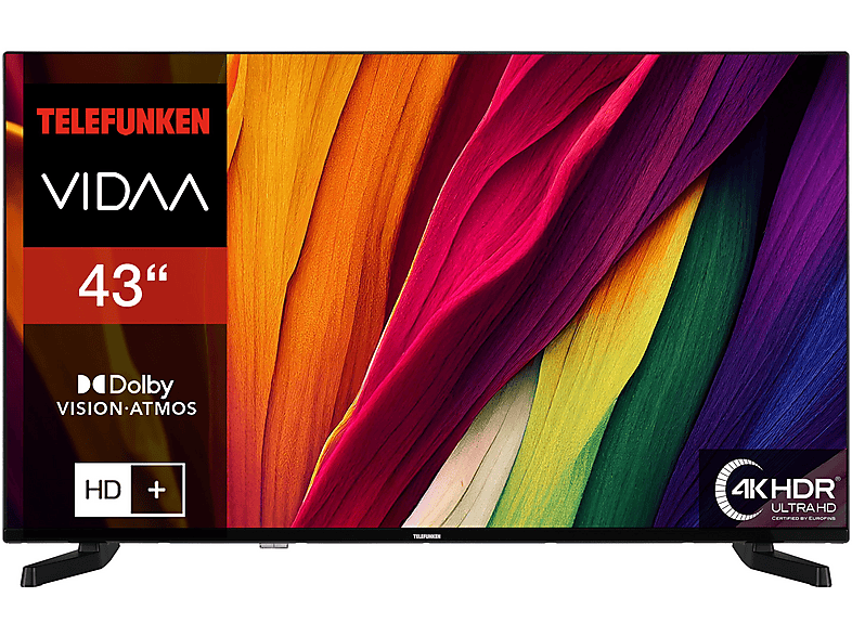 TELEFUNKEN D43U790B2CW LED TV (Flat, 43 Zoll / 108 cm, UHD 4K, SMART TV)