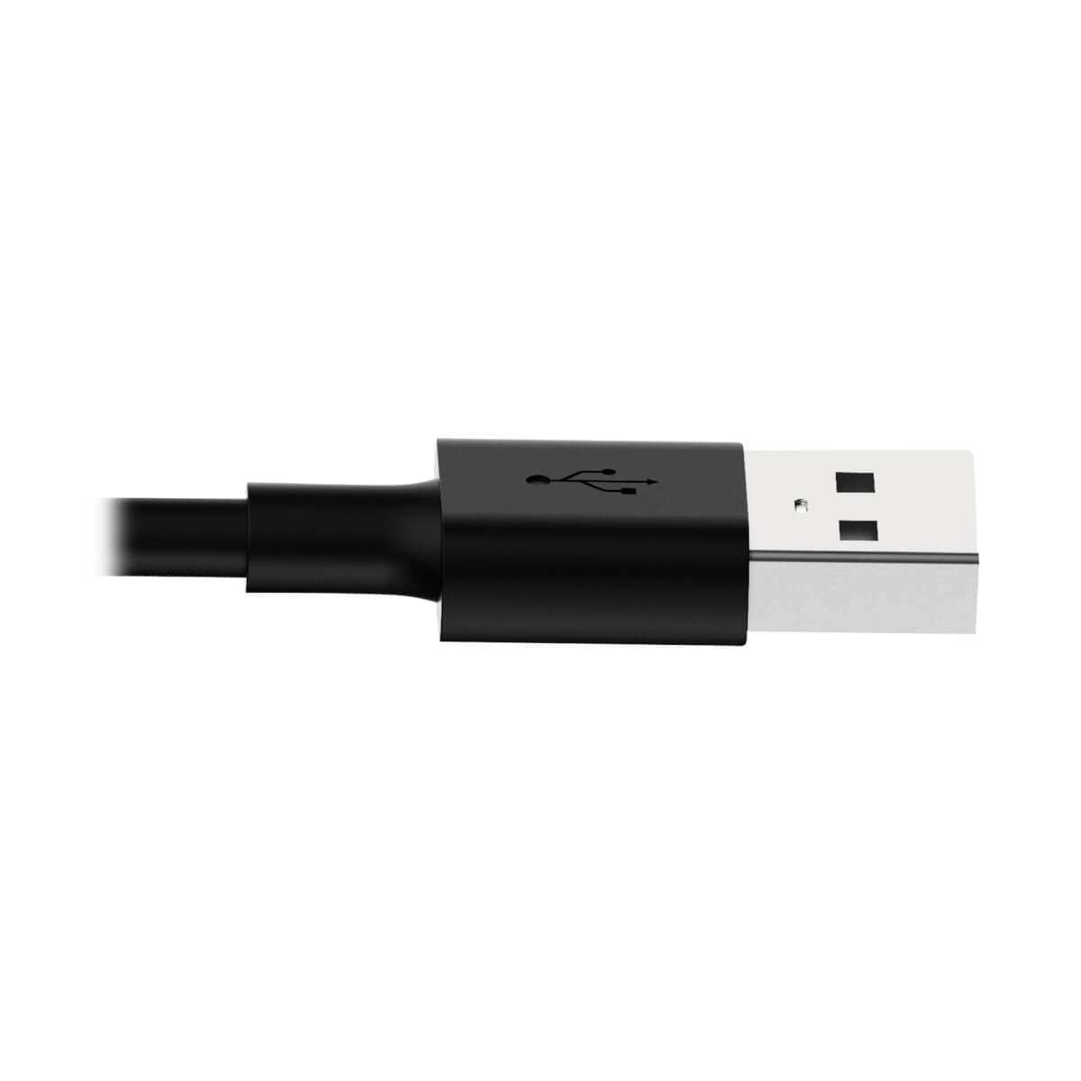 Zbliżenie czarnego złącza USB-A. Jest to standardowe złącze USB.
