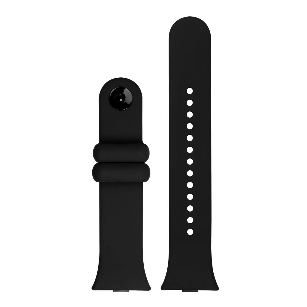 Ein schwarzes Armband-Set, mit einem Band und einem Verbindungsstück.