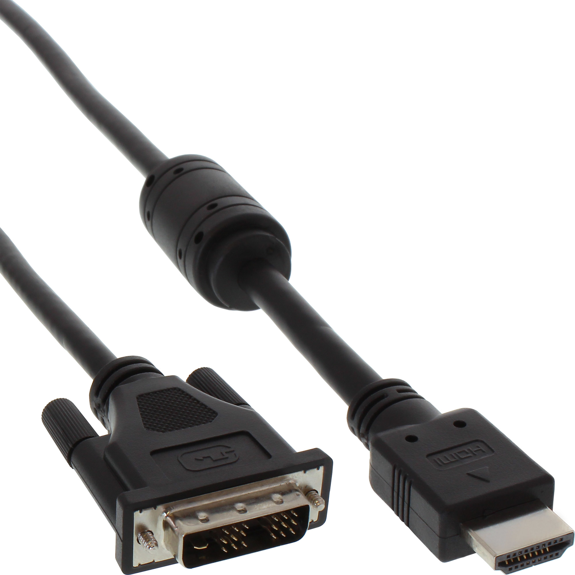 INLINE InLine® HDMI-DVI Adapterkabel, 19pol Stecker auf 18+1 Stecker, mit Ferrit, 3m Kabel Adapter- / HDMI