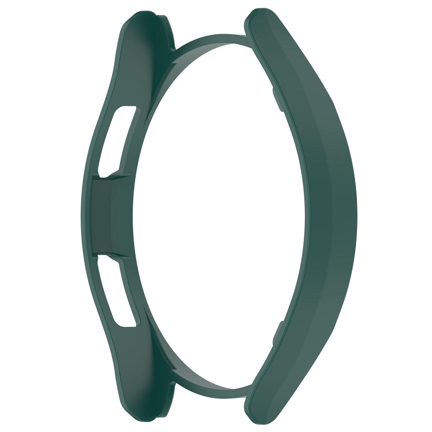 Grüne Smartwatch-Hülle auf weißem Hintergrund, zeigt das Gehäusedesign.