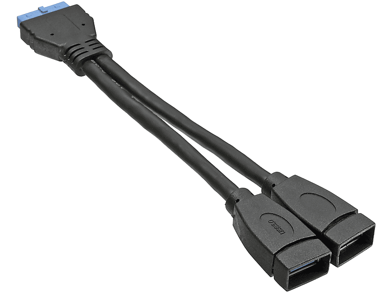 InLine USB 3.0 Adapter – 2x USB-A Buchse Auf 19-Pin Header, 5 Cm Kabel, Intern