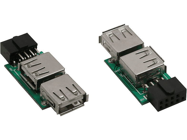 INLINE InLine® USB 2.0 Adapter, 2x Buchse A auf Pfostenanschluss ...