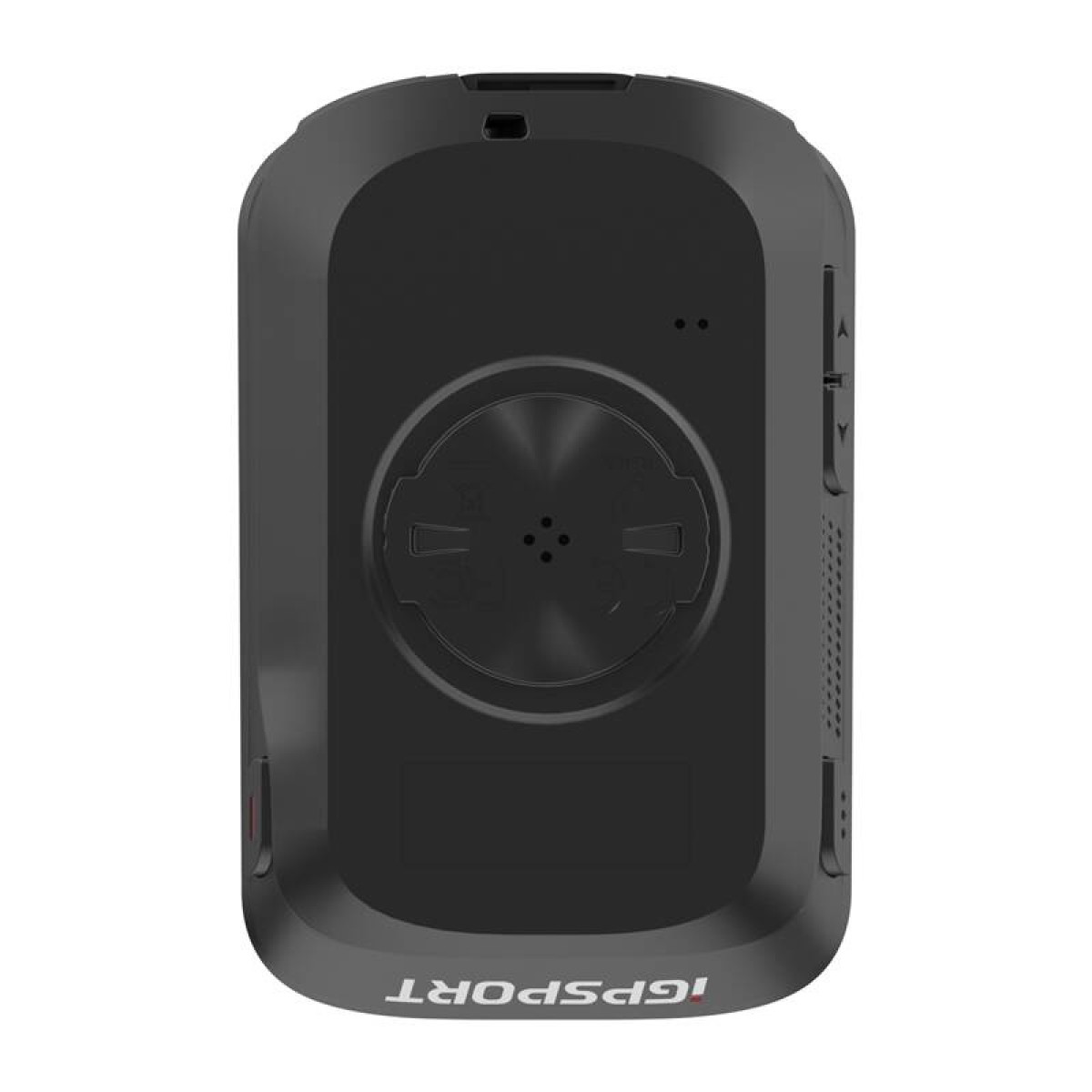 Schwarzes GPS-Gerät. Knöpfe, Bildschirm und Markenname 'iGPSPORT'.