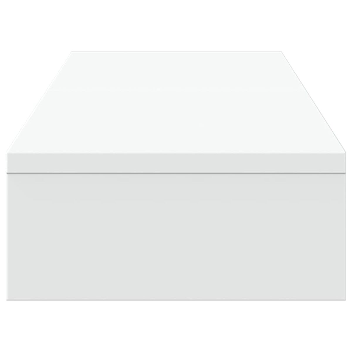 Eine weiße Box mit flachem Deckel. Es ist ein einfaches Design mit klaren Linien und glatter Oberfläche.