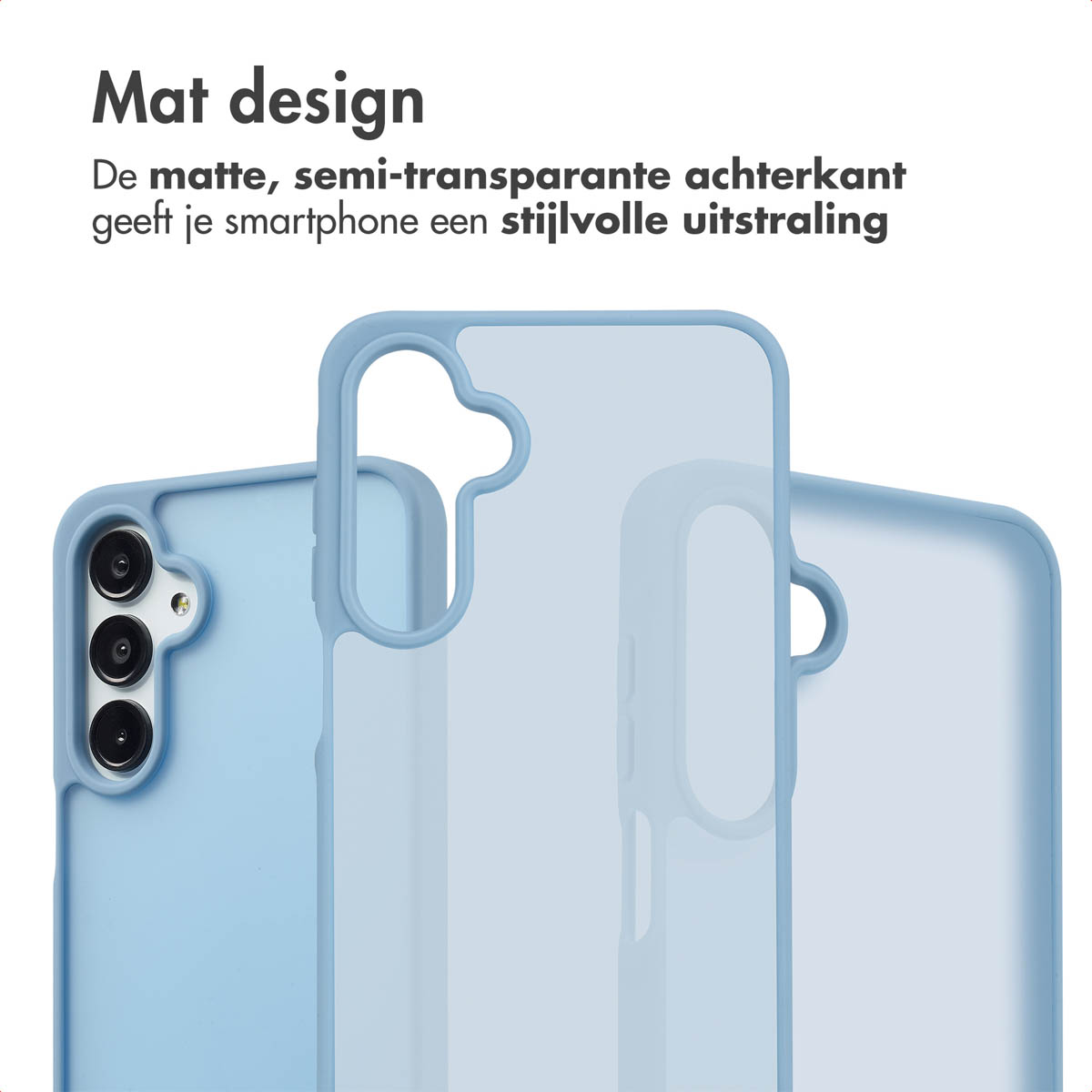 Coques de téléphone bleu clair, avec une coque mise au point.
