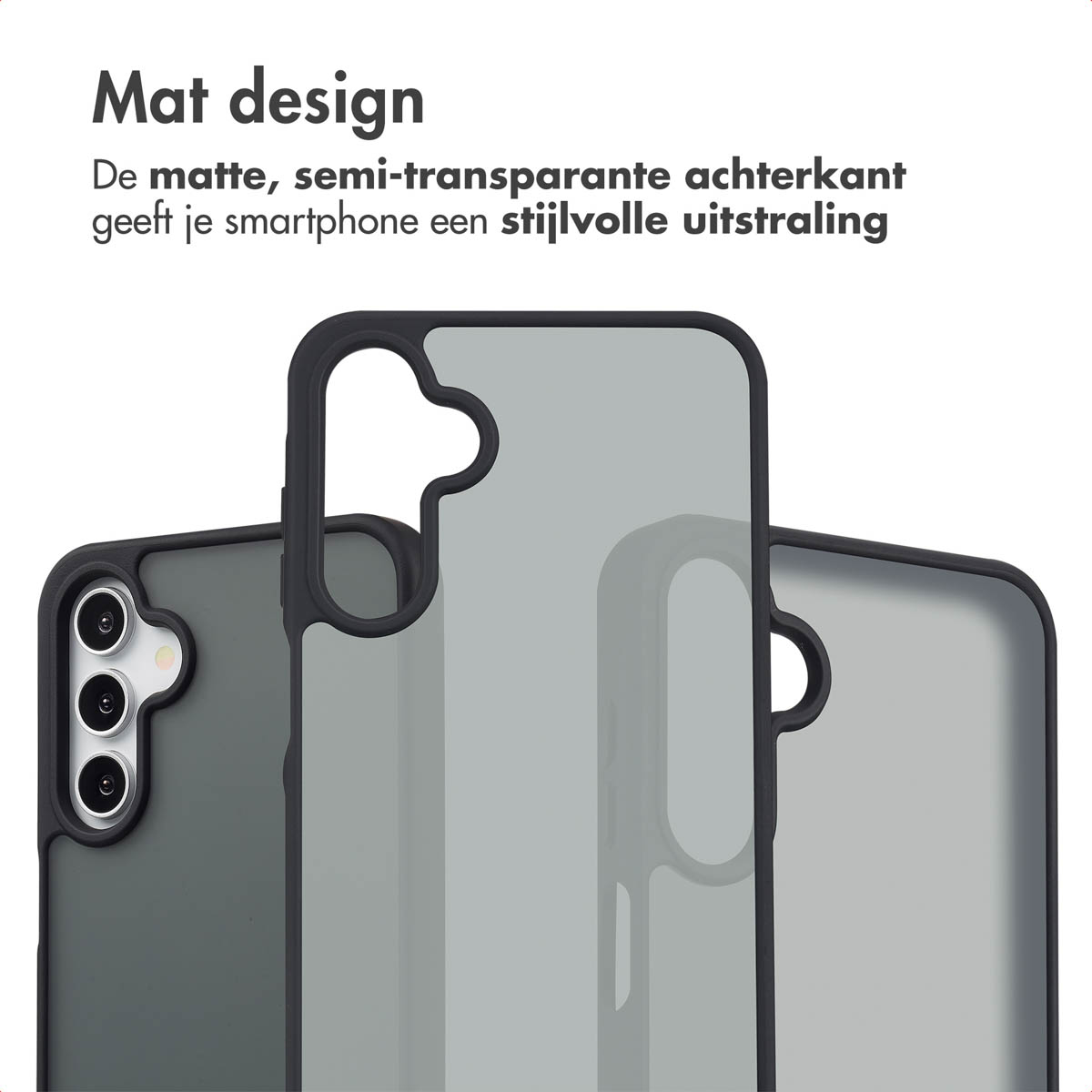 Trois coques de téléphone: deux grises, une noire, empilées. Contours noirs visibles.