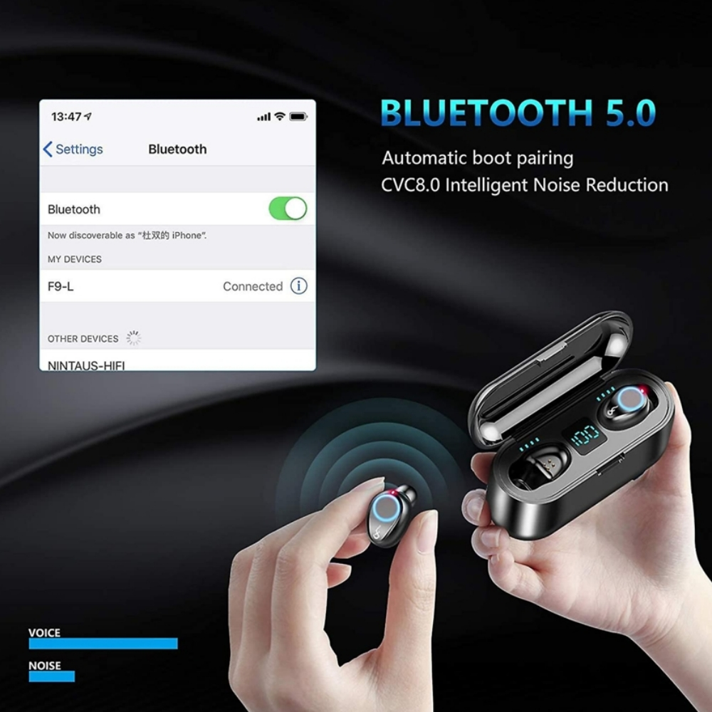 Kopfhörer und Smartphone-Anzeige. Bluetooth-Einstellungen auf dem Bildschirm, verbundenes Gerät.