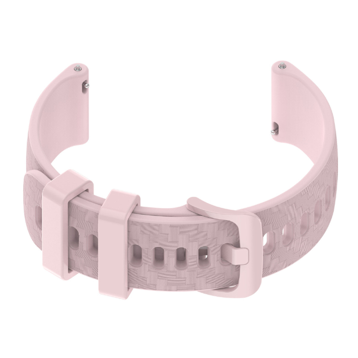 Rosa Smartwatch-Armband mit Verschluss. Es ist eine Nahaufnahme.