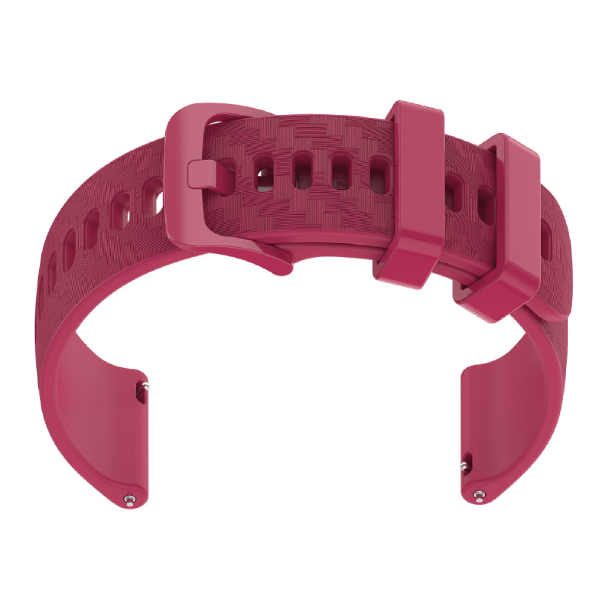 Cinturino rosa con fibbia e fori.