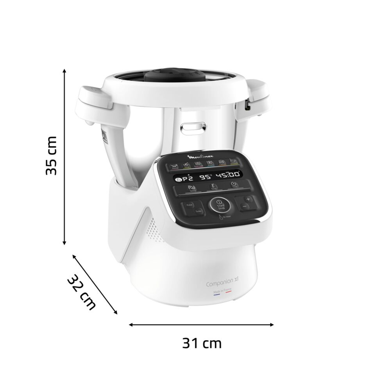 Moulinex Companion XL blanco, con dimensiones 35x32x31 cm.