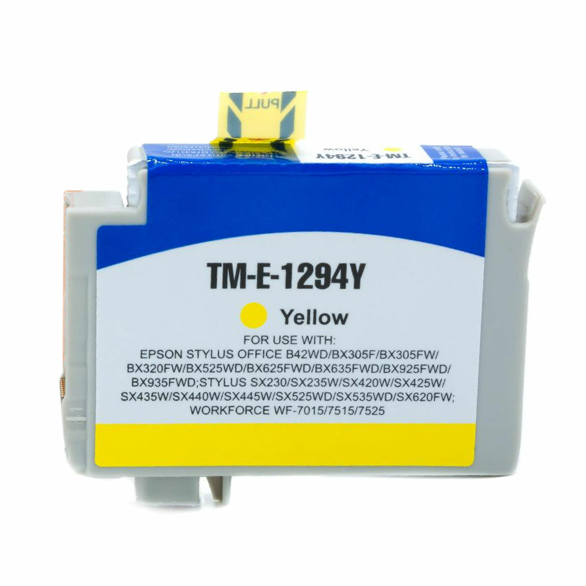 Eine gelbe Epson Tintenpatrone mit dem Text TM-E-1294Y.