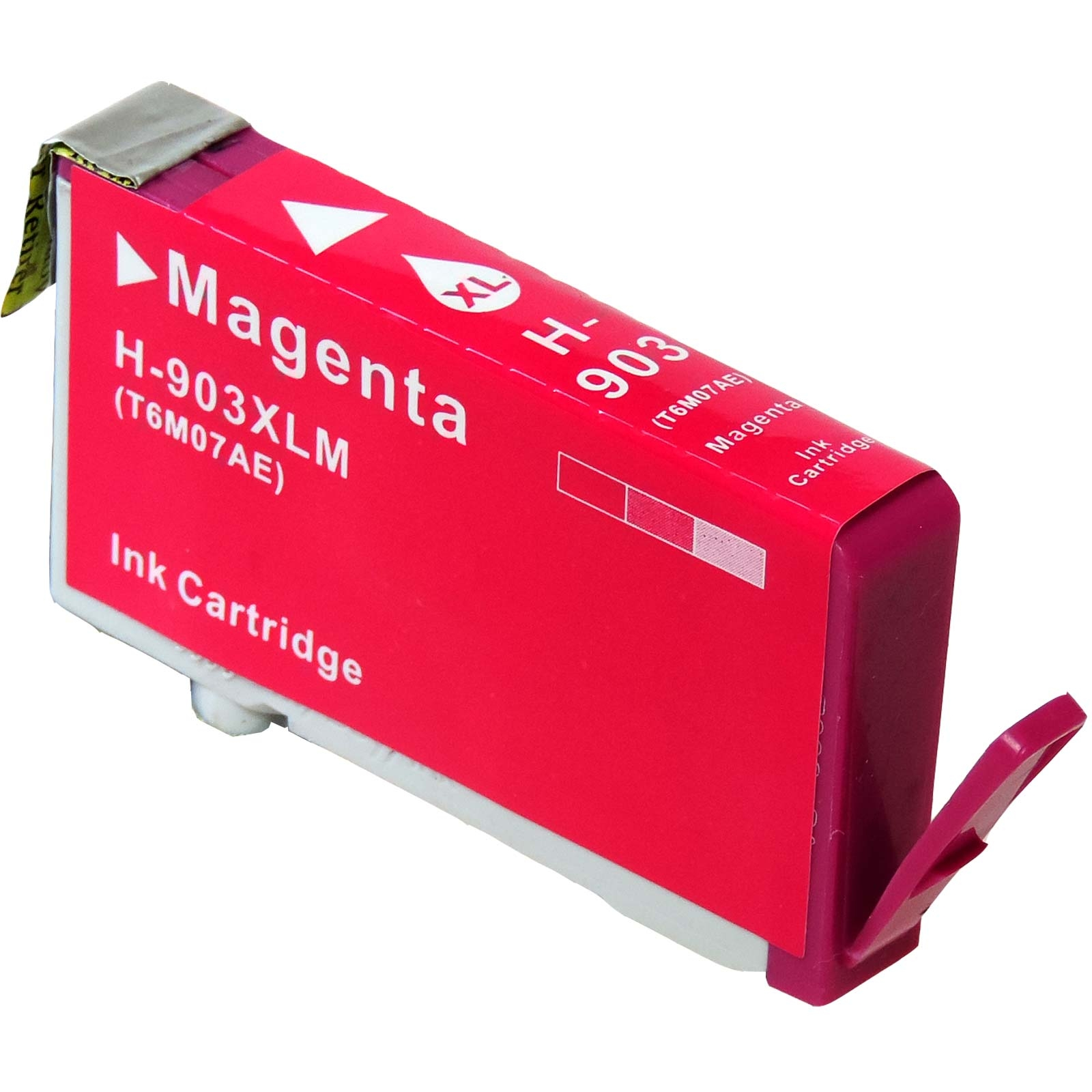 Magenta Tintenpatrone. Sie hat den Text 'Magenta' und 'Tintenpatrone' darauf.
